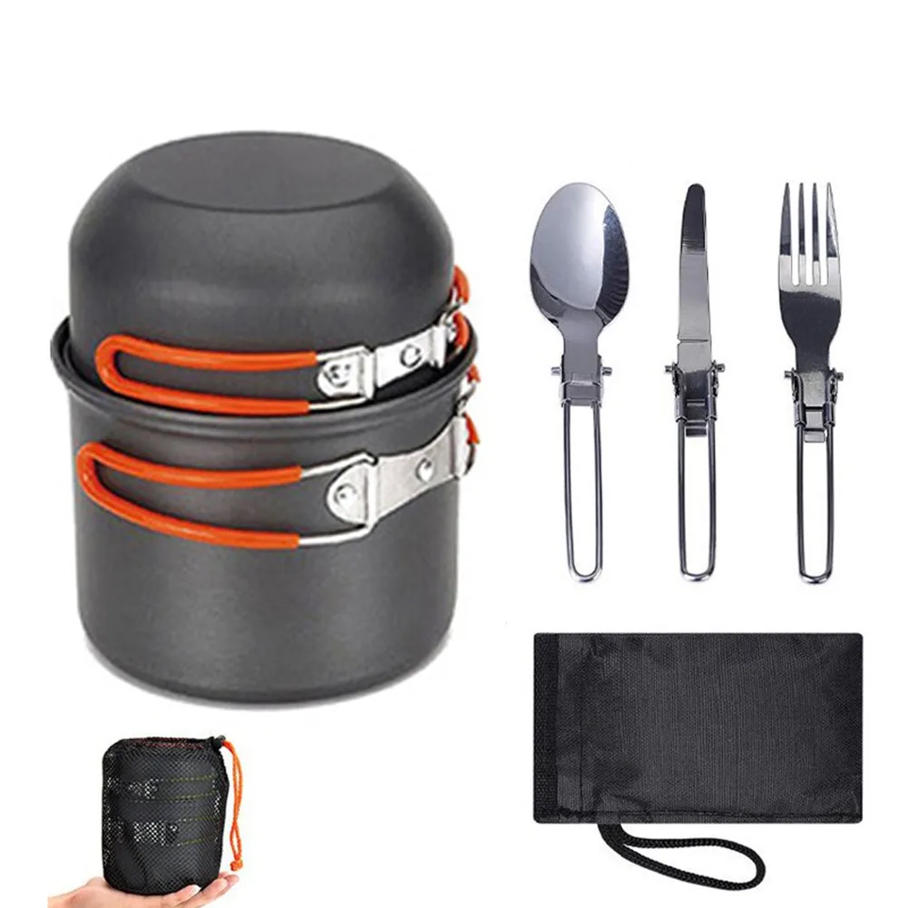 Outdoor Camping Tableware Kit Outdoor Cookware Set Foldable Spoon Fork Kettle Cup Camping Equipment Supplies 1-2 People
Outdoor Camping Tableware Kit Outdoor Cookware Set Foldable Spoon Fork Kettle Cup Camping Equipment Supplies 1-2 People