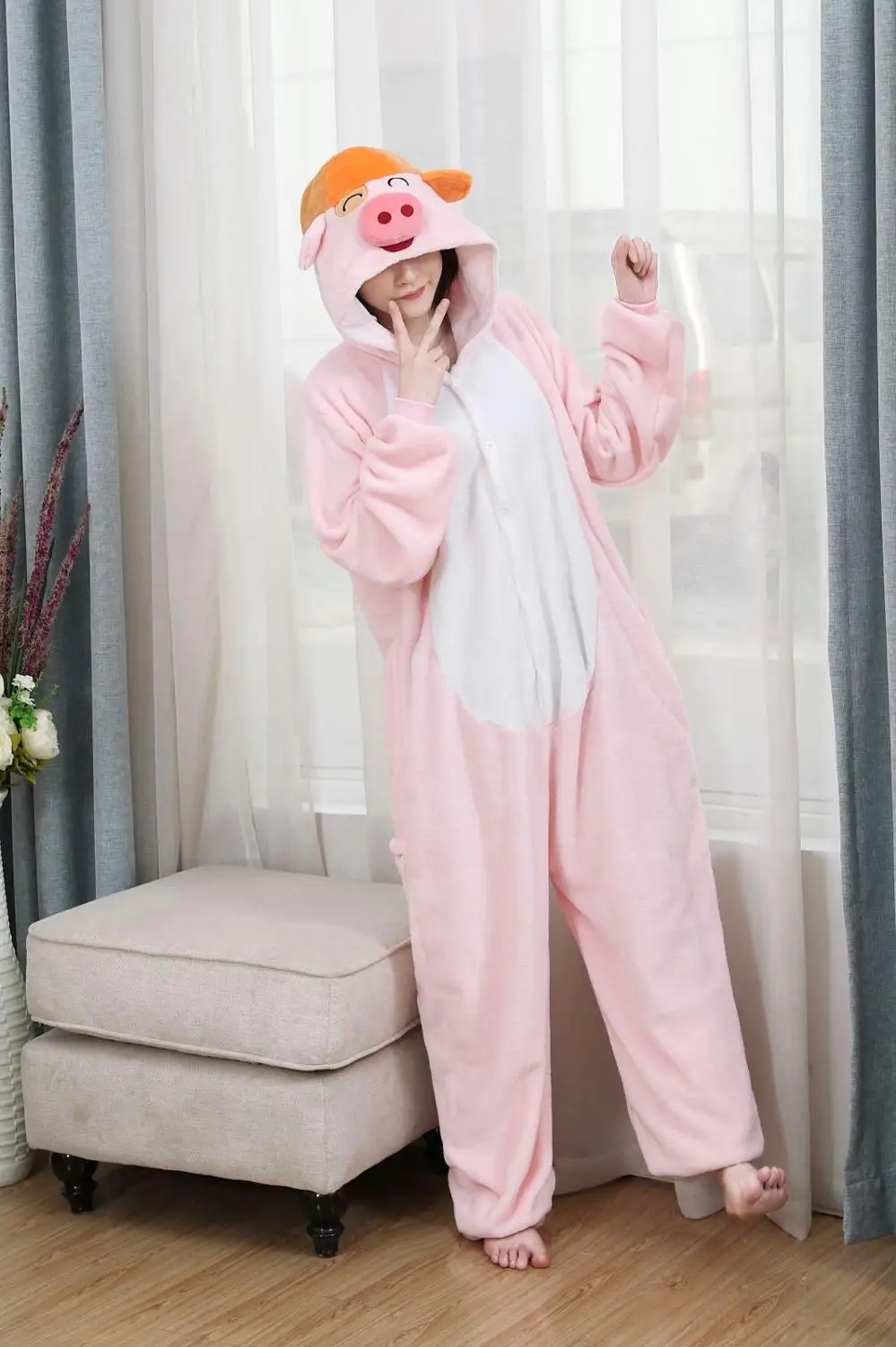 Kigurumi halloween Men women Christmas Cosplay Pink pig Onesies Party Pajamas Pyjamas costumes carnival costume
Kigurumi halloween Men women Christmas Cosplay Pink pig Onesies Party Pajamas Pyjamas costumes carnival costume