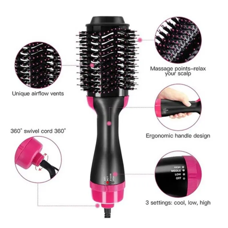 2 In 1 Multicunctional Hair Dryer Brush One Step Hot Air Electric Styling Comb Negative Ionic Salon Straightener Curler
2 In 1 Multicunctional Hair Dryer Brush One Step Hot Air Electric Styling Comb Negative Ionic Salon Straightener Curler