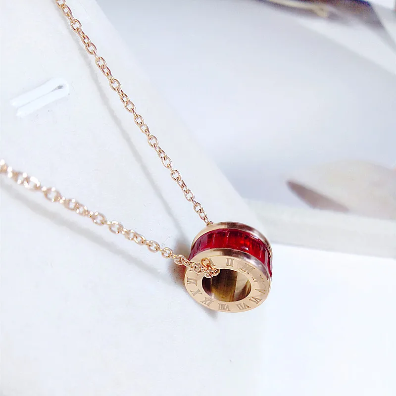 Korean Titanium Steel Rose Gold Crystal Roman Numerals Pattern Pendant Necklace For Women Girls Party Fashion Necklace Jewelry
Korean Titanium Steel Rose Gold Crystal Roman Numerals Pattern Pendant Necklace For Women Girls Party Fashion Necklace Jewelry