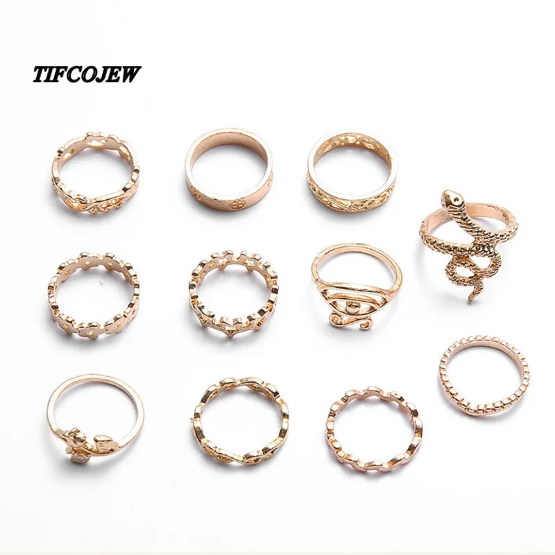 11Pcs/set Bohemian Rings Set Hollow Vintage Rose Flower Snake Ring Women Rings Charms for Girls Bague Femme Gift
11Pcs/set Bohemian Rings Set Hollow Vintage Rose Flower Snake Ring Women Rings Charms for Girls Bague Femme Gift