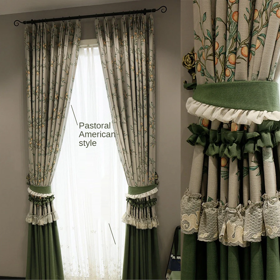American Retro Pastoral Gauze Curtain Shading Light Luxury Simple Printing Curtain Curtains for Living Dining Room Bedroom Study
American Retro Pastoral Gauze Curtain Shading Light Luxury Simple Printing Curtain Curtains for Living Dining Room Bedroom Study