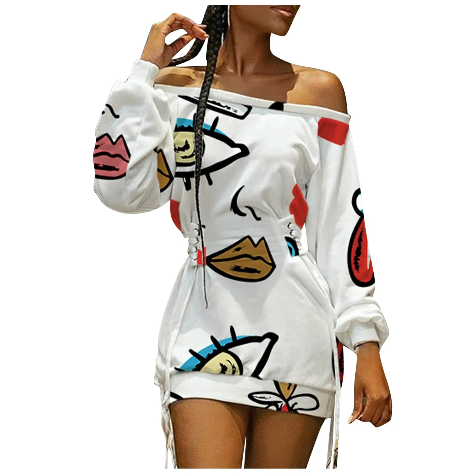 Dresses Women Party Dresses Abstract Print Off Shoulder Casual Dress Long Sleeve Dress High Waist Slim Mini Skirt *
Dresses Women Party Dresses Abstract Print Off Shoulder Casual Dress Long Sleeve Dress High Waist Slim Mini Skirt *