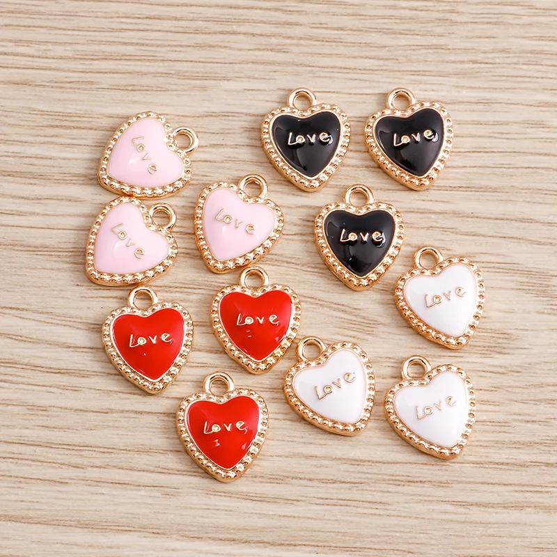 10pcs 12*14mm Alloy Enamel Cute Love Heart Charms Pendants for Making Necklaces Drop Earrings DIY Keychains Jewelry Findings
10pcs 12*14mm Alloy Enamel Cute Love Heart Charms Pendants for Making Necklaces Drop Earrings DIY Keychains Jewelry Findings