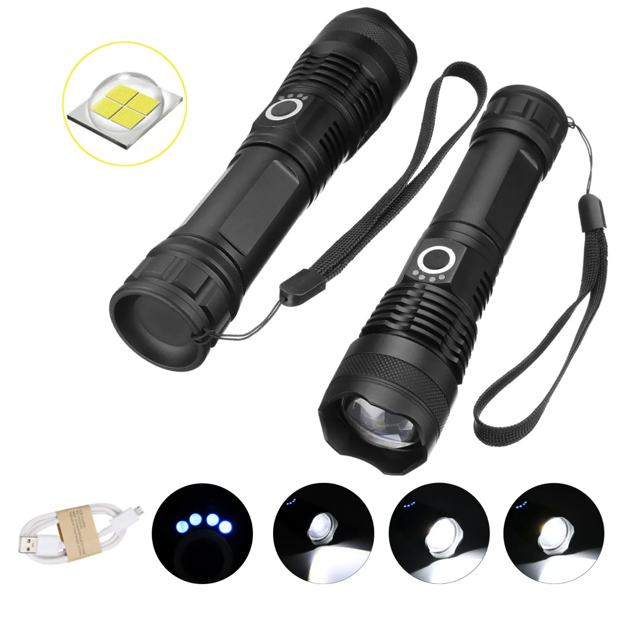 XHP50 Most Powerful Led Flashlight USB Rechargeable Zoomable Tactical torch With 18650 Battery battery hand light 5 modes
XHP50 Most Powerful Led Flashlight USB Rechargeable Zoomable Tactical torch With 18650 Battery battery hand light 5 modes