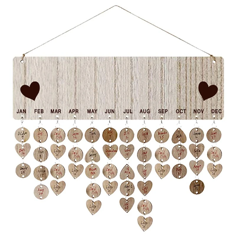 Family Birthday Board Set Hanging Wooden Calendar Wall Calendar Decor for Family Friends Birthday Reminder
Family Birthday Board Set Hanging Wooden Calendar Wall Calendar Decor for Family Friends Birthday Reminder
