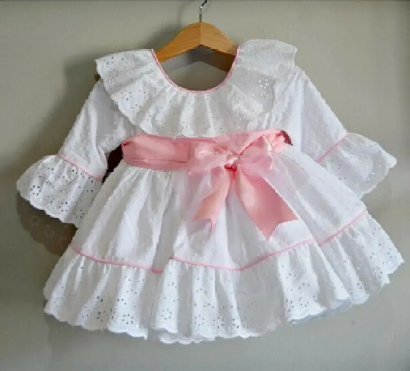 Весенне-осеннее кружевное платье принцессы для маленьких девочек свадебное