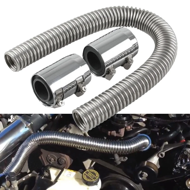 24" flexible upper/lower car radiator hose kit and stainless steel with chrome-plated cap
24" flexible upper/lower car radiator hose kit and stainless steel with chrome-plated cap