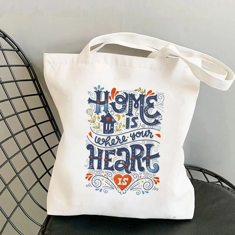 Shopper Home is where your heart Printed Tote Bag women Harajuku shopper handbag girl Shoulder shopping bag Lady Canvas Bag
Shopper Home is where your heart Printed Tote Bag women Harajuku shopper handbag girl Shoulder shopping bag Lady Canvas Bag