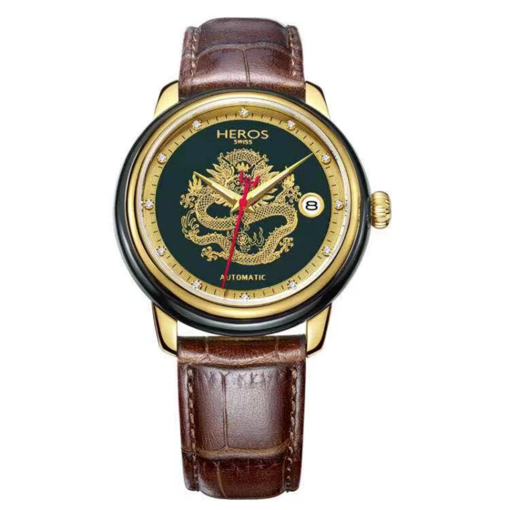 Luxury Dragon Jade Watch Automatic Mechanical Sapphire Calendar Business Men's Watch Unique Creative Personality Leather Watch
Luxury Dragon Jade Watch Automatic Mechanical Sapphire Calendar Business Men's Watch Unique Creative Personality Leather Watch