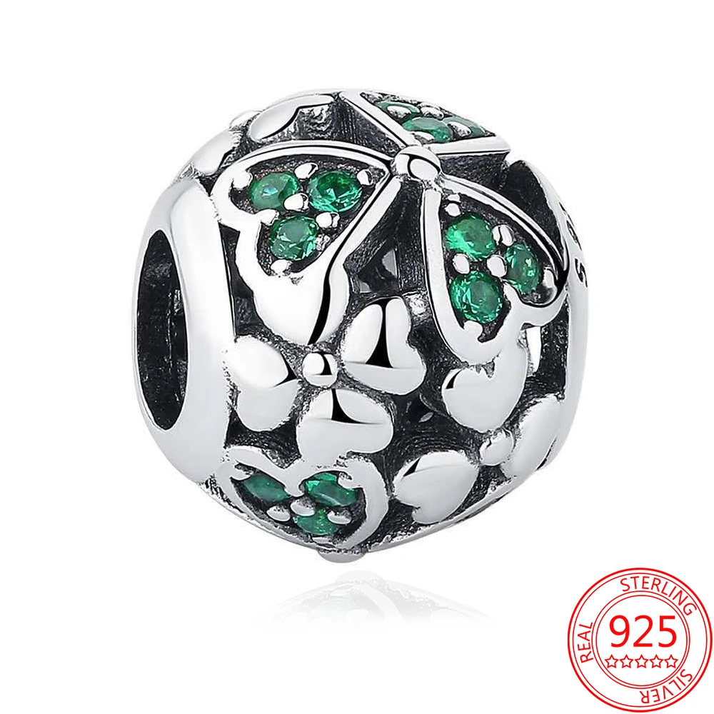 Real 925 Sterling Silver Green Transparent CZ Crystal Clover Beads Charm Fit Original Brand Bracelet DIY Jewelry Accessory
Real 925 Sterling Silver Green Transparent CZ Crystal Clover Beads Charm Fit Original Brand Bracelet DIY Jewelry Accessory