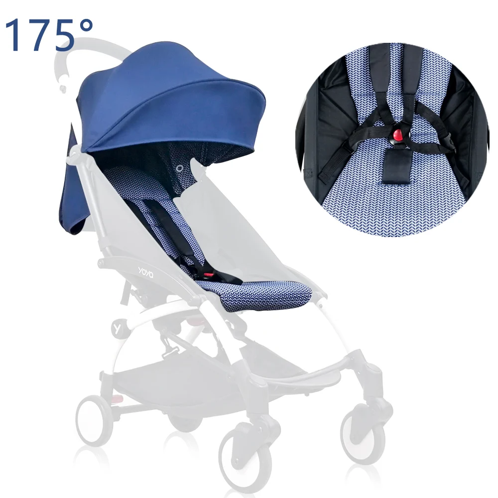 

Original Fabric Canopy Cover Hood & Mattress For Babyzen Yoyo Yoya Stroller 175 Degrees Back Zipper Pocket Stroller Accessories