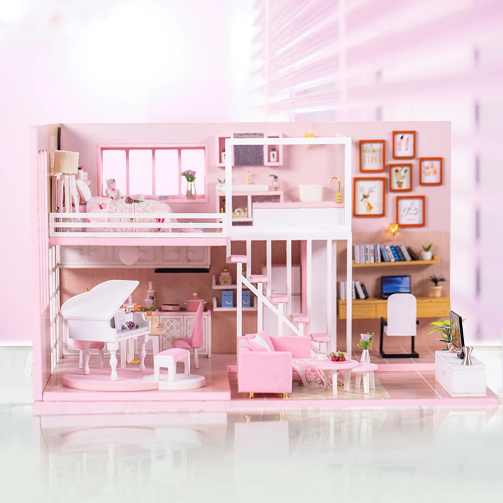 3D Wooden Doll House DIY Miniature Dollhouse with Furniture and LED Lights Birthdays Festivals Christmas Gifts for Children
3D Wooden Doll House DIY Miniature Dollhouse with Furniture and LED Lights Birthdays Festivals Christmas Gifts for Children