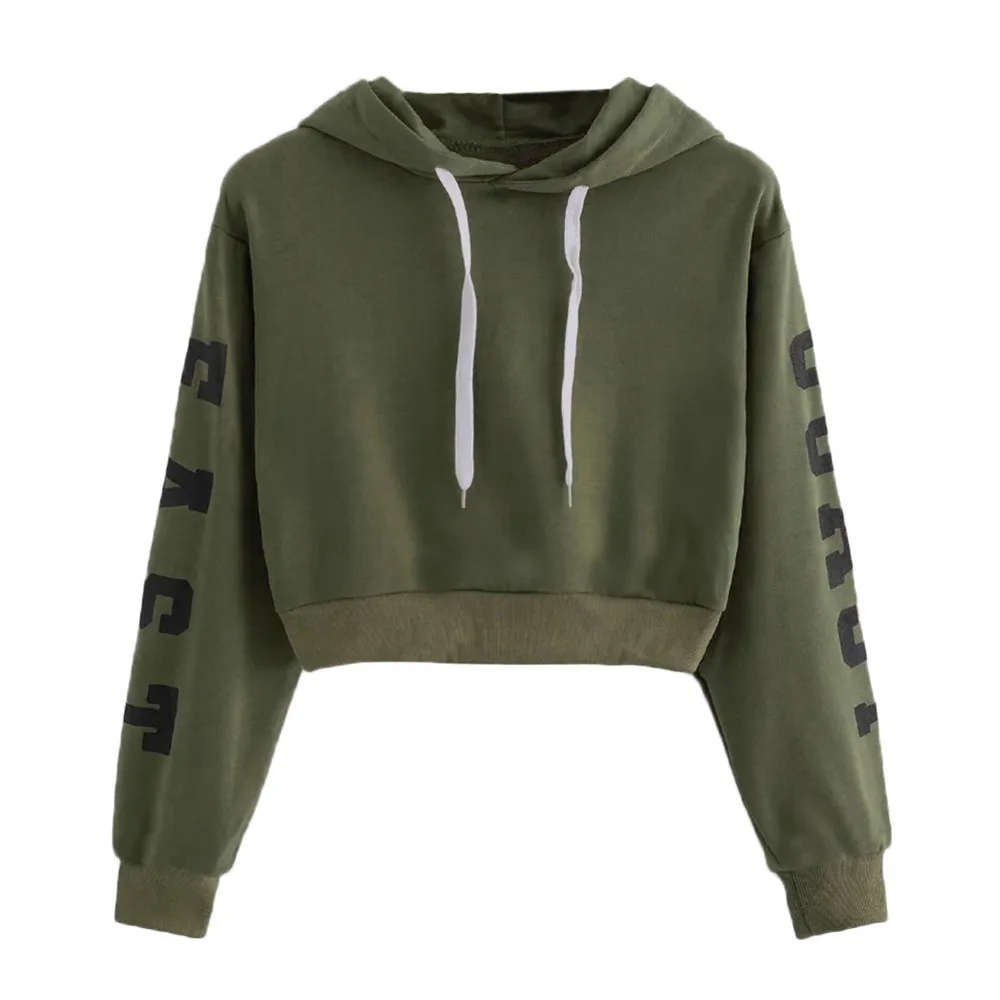 Casual Sweaters Women Shirt Long Sleeve Short Slim Sweater Autumn Hoodie Sweatshirt Letters Hooded Pullover Short Tops 2021
Casual Sweaters Women Shirt Long Sleeve Short Slim Sweater Autumn Hoodie Sweatshirt Letters Hooded Pullover Short Tops 2021