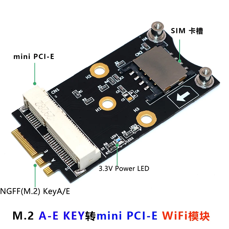 Адаптер Wi-Fi M.2 Mini PCIE для беспроводной сетевой карты M2 NGFF Key A + E Райзер со слотом