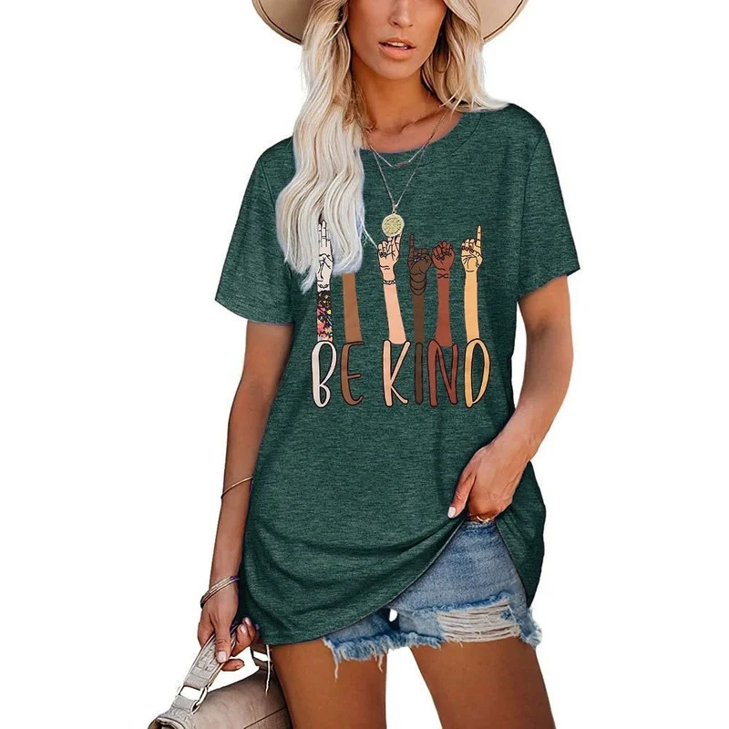 Summer Women T Shirt Short Sleeve Gesture Letter Print Graphic Female Fashion T-shirt Ladies Regular Daily Loose O-Neck Tee Tops
Summer Women T Shirt Short Sleeve Gesture Letter Print Graphic Female Fashion T-shirt Ladies Regular Daily Loose O-Neck Tee Tops