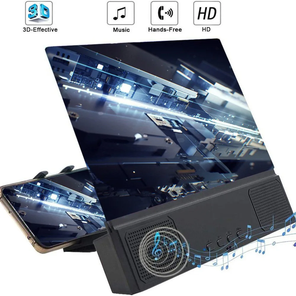 Phone Holder 12 inch 3D Screen Amplifier Mobile Phone Magnifier HD Protable Movies with Bluetooth Speaker Stand Bracket
Phone Holder 12 inch 3D Screen Amplifier Mobile Phone Magnifier HD Protable Movies with Bluetooth Speaker Stand Bracket