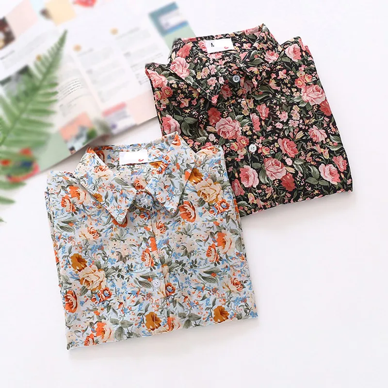 Women's Shirt Temperament Floral Printing Loose Casual Long-Sleeved Blouses Ladies Casual Turn-Down Collar Wild Shirt
Women's Shirt Temperament Floral Printing Loose Casual Long-Sleeved Blouses Ladies Casual Turn-Down Collar Wild Shirt