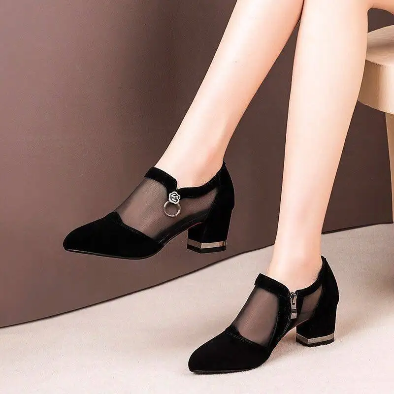 Classic Women's Mesh Breathable Shoes Summer High Heels Zipper Pointed High Heels Large Fashion Women's Shoes Elegant Shoes
Classic Women's Mesh Breathable Shoes Summer High Heels Zipper Pointed High Heels Large Fashion Women's Shoes Elegant Shoes