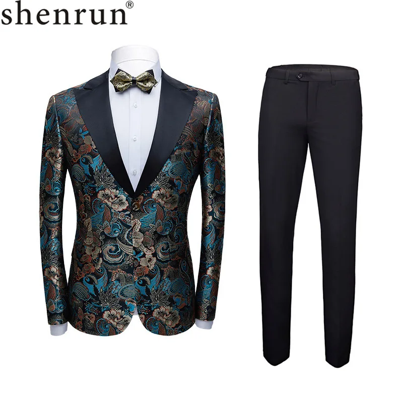 Фото Мужской смокинг Shenrun облегающий Модный деловой костюм для - купить