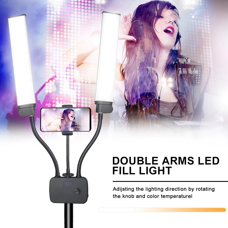 Professional Double Arms Led Light Photo Lighting Video Fill Light Led Makeup Lamp Studio Live Broadcast Lamp-Eu Plug
Professional Double Arms Led Light Photo Lighting Video Fill Light Led Makeup Lamp Studio Live Broadcast Lamp-Eu Plug