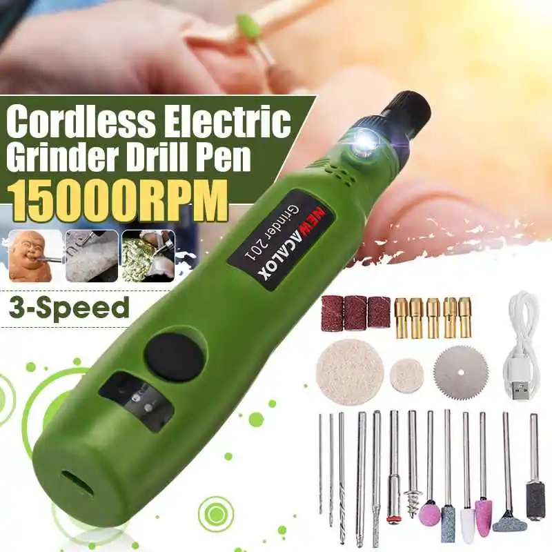 USB Electric Engraver Drill Set DIY Woodworking Engraving Pen 3-Speed Rechargeable Mini Grinder Rotary Wireless With Accessories
USB Electric Engraver Drill Set DIY Woodworking Engraving Pen 3-Speed Rechargeable Mini Grinder Rotary Wireless With Accessories