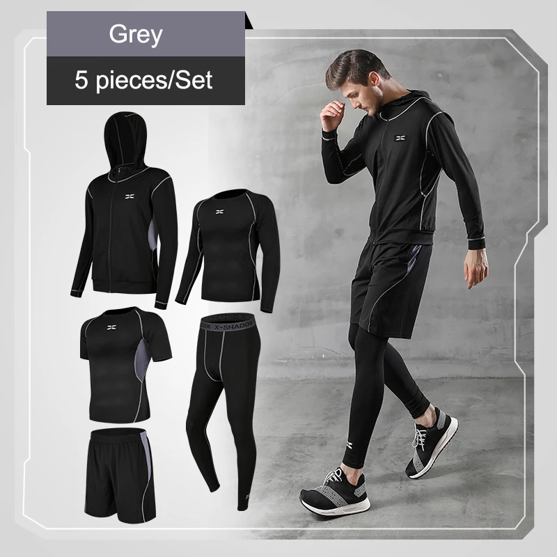 5 Pcs Set Men's Tracksuit Gym Fitness Compression Sports Suit Clothes Running Jogging Sport Wear Exercise Workout Tights Active
5 Pcs Set Men's Tracksuit Gym Fitness Compression Sports Suit Clothes Running Jogging Sport Wear Exercise Workout Tights Active
