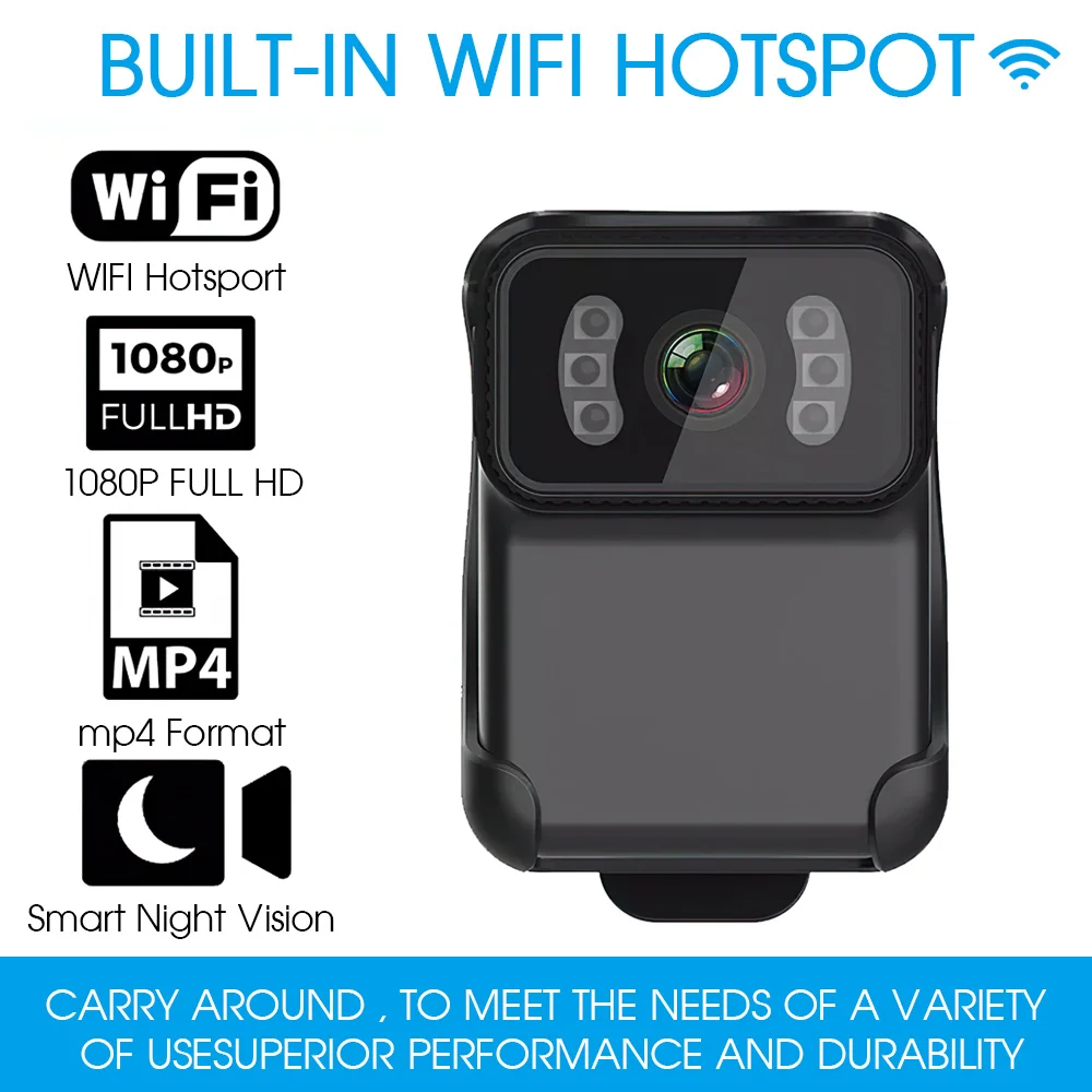 Police Body Camera CS02 Portable Mini Camera 1080P HD WiFi Micro Cam Magnetic Motion Detection Snapshot Loop Recording Camcorder
Police Body Camera CS02 Portable Mini Camera 1080P HD WiFi Micro Cam Magnetic Motion Detection Snapshot Loop Recording Camcorder