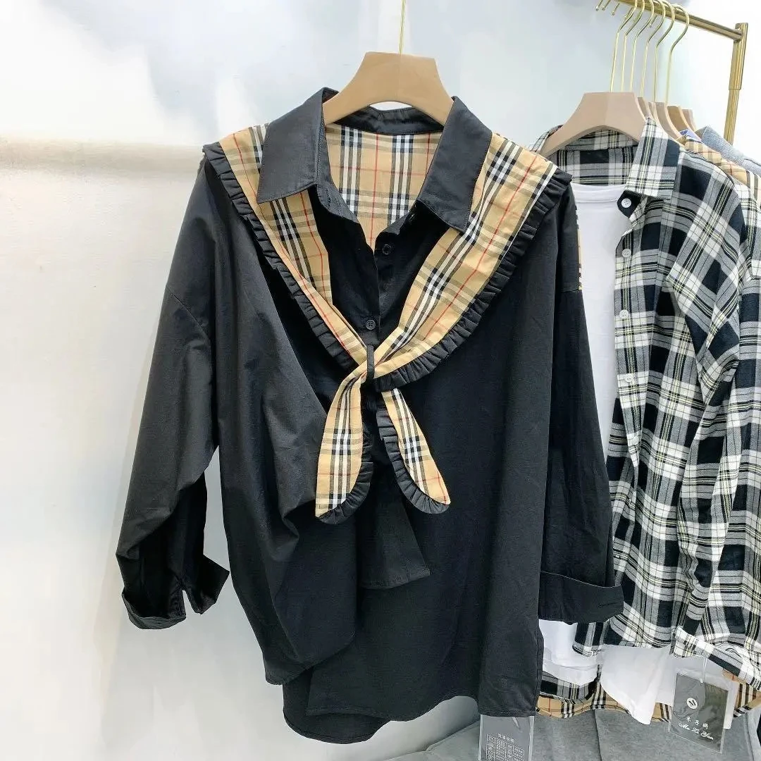 Cotton harbor style long sleeve base coat women's autumn smart top design sense versatile shawl style two piece suit
Cotton harbor style long sleeve base coat women's autumn smart top design sense versatile shawl style two piece suit