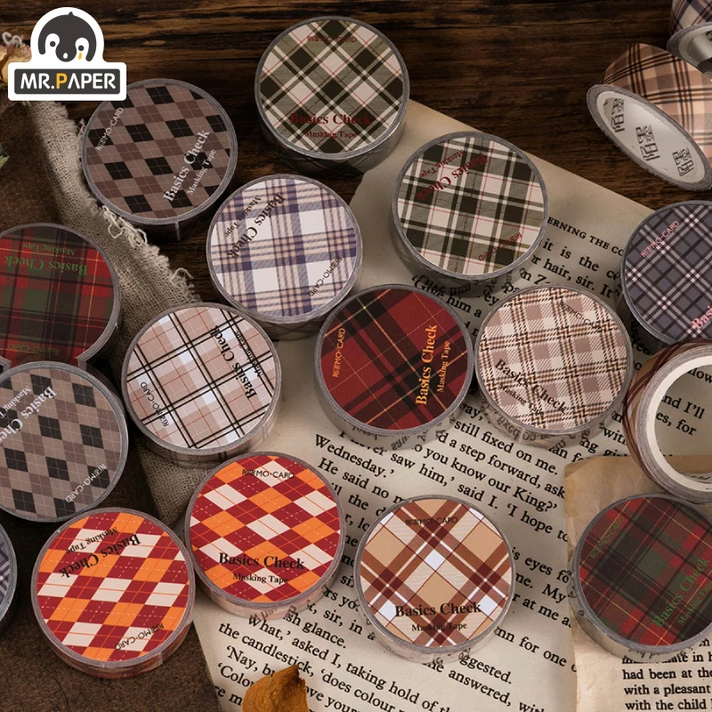 Mr.Paper 1.5cm*3m 10 Designs Basic Grid Series Vintage Retro Style Single Washi Tapes Scrapbooking DIY Decoration Creative Tapes
Mr.Paper 1.5cm*3m 10 Designs Basic Grid Series Vintage Retro Style Single Washi Tapes Scrapbooking DIY Decoration Creative Tapes