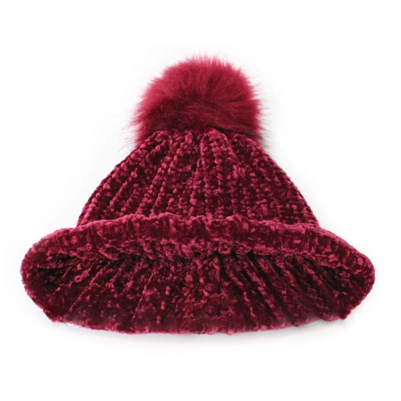 Winter Female Fur Pom Poms hat Winter Hat For Women Girl 's Hat Knitted Beanies Cap Hat Thick Women Skullies Beanies H126 
Winter Female Fur Pom Poms hat Winter Hat For Women Girl 's Hat Knitted Beanies Cap Hat Thick Women Skullies Beanies H126