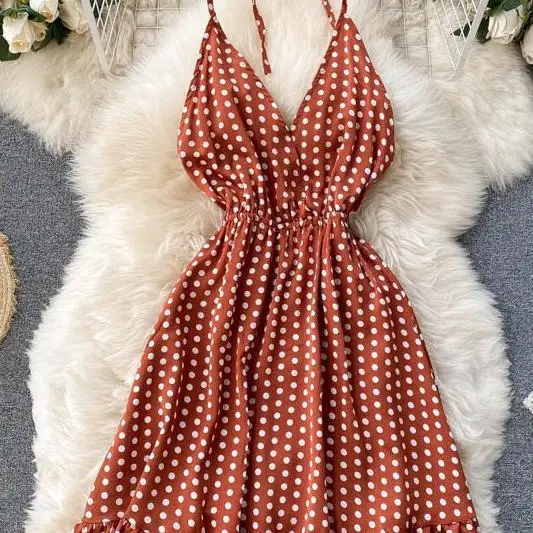 Bohemian sexy V-neck mounted knee length dress 2021 summer women's dot elastic waist MIDI dress sexy beach dress
Bohemian sexy V-neck mounted knee length dress 2021 summer women's dot elastic waist MIDI dress sexy beach dress