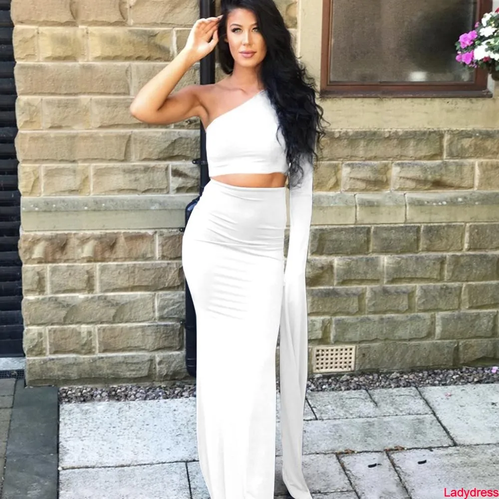 2020 new Celebrity Party Two Piece Set Women One Shoulder Sexy Crop Tops Floor Length Mermaid Bodycon Maxi Skirt Elegant 2 ps Su
2020 new Celebrity Party Two Piece Set Women One Shoulder Sexy Crop Tops Floor Length Mermaid Bodycon Maxi Skirt Elegant 2 ps Su