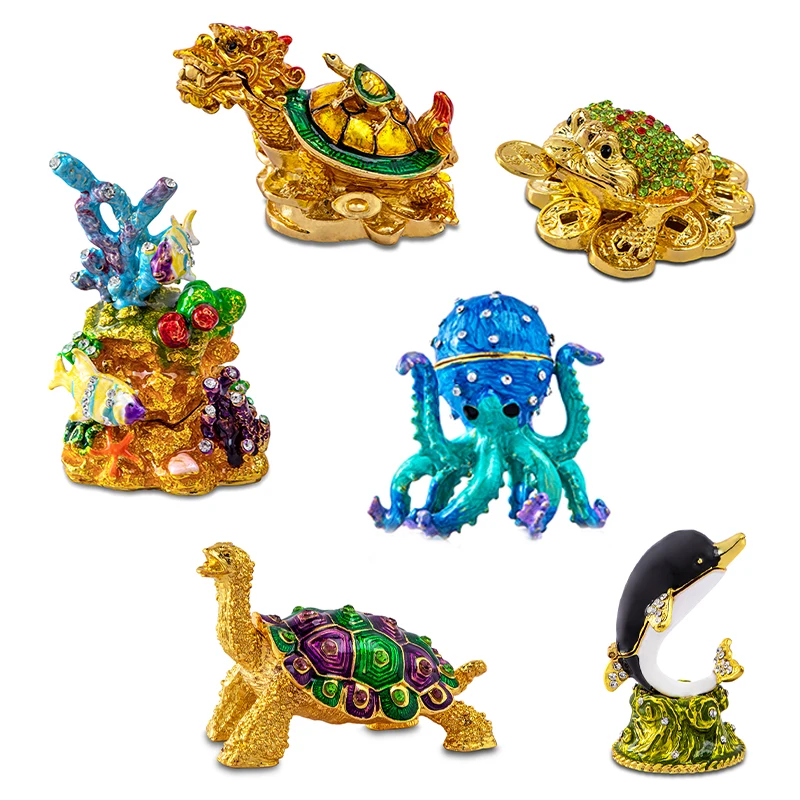 H&D 6 Styles Hand-Pained Sea Animal Trinket Box Figurines Collectible Jewelry Ring Holder Feng Shui Home Tabletop Decor Gift
H&D 6 Styles Hand-Pained Sea Animal Trinket Box Figurines Collectible Jewelry Ring Holder Feng Shui Home Tabletop Decor Gift