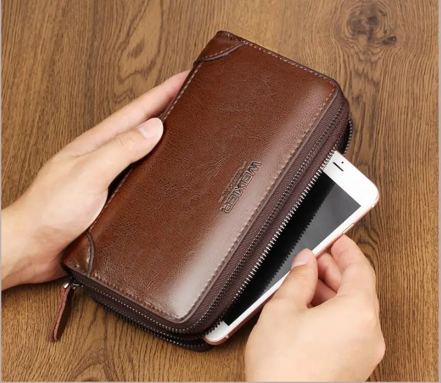 Men Wallets Large Capacity Cell Phone Pocket Double Zipper Men Clutch Bag Passcard Pocket Male Business Wallet
Men Wallets Large Capacity Cell Phone Pocket Double Zipper Men Clutch Bag Passcard Pocket Male Business Wallet
