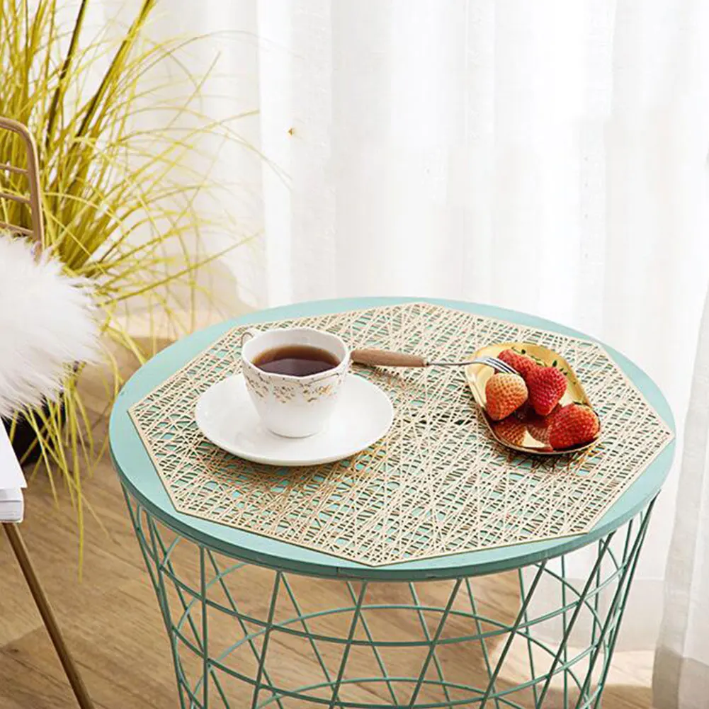 6pcs Table Mats PVC Placemats Cutout Hangable Mat Octagonal Hollow Non Slip Dining Coaster Home Table Decoration Gold Placemat
6pcs Table Mats PVC Placemats Cutout Hangable Mat Octagonal Hollow Non Slip Dining Coaster Home Table Decoration Gold Placemat