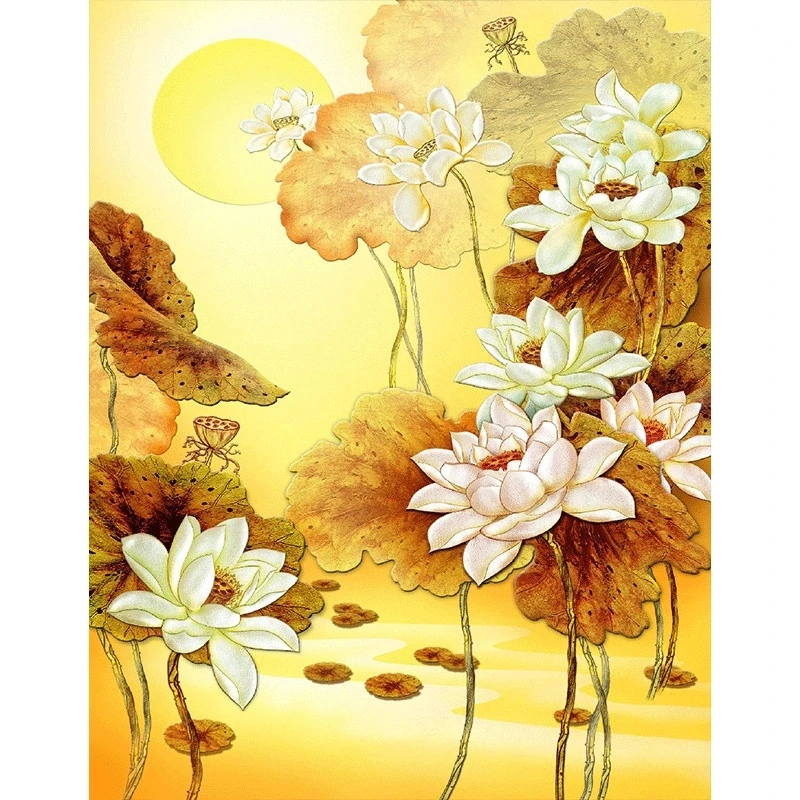 DIY 5D Full Diamond Painting Cross Stitch Lotus and lotus leaf Diamond Embroidery Needlework Patterns Rhinestone kits
DIY 5D Full Diamond Painting Cross Stitch Lotus and lotus leaf Diamond Embroidery Needlework Patterns Rhinestone kits