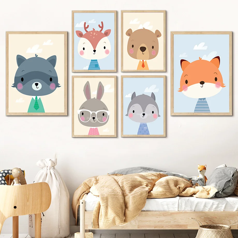 Lovely Fox Rabbit Bear Deer Cartoon Nursery Wall Art Canvas Painting Nordic Posters And Prints Wall Pictures Kids Room Decor
Lovely Fox Rabbit Bear Deer Cartoon Nursery Wall Art Canvas Painting Nordic Posters And Prints Wall Pictures Kids Room Decor