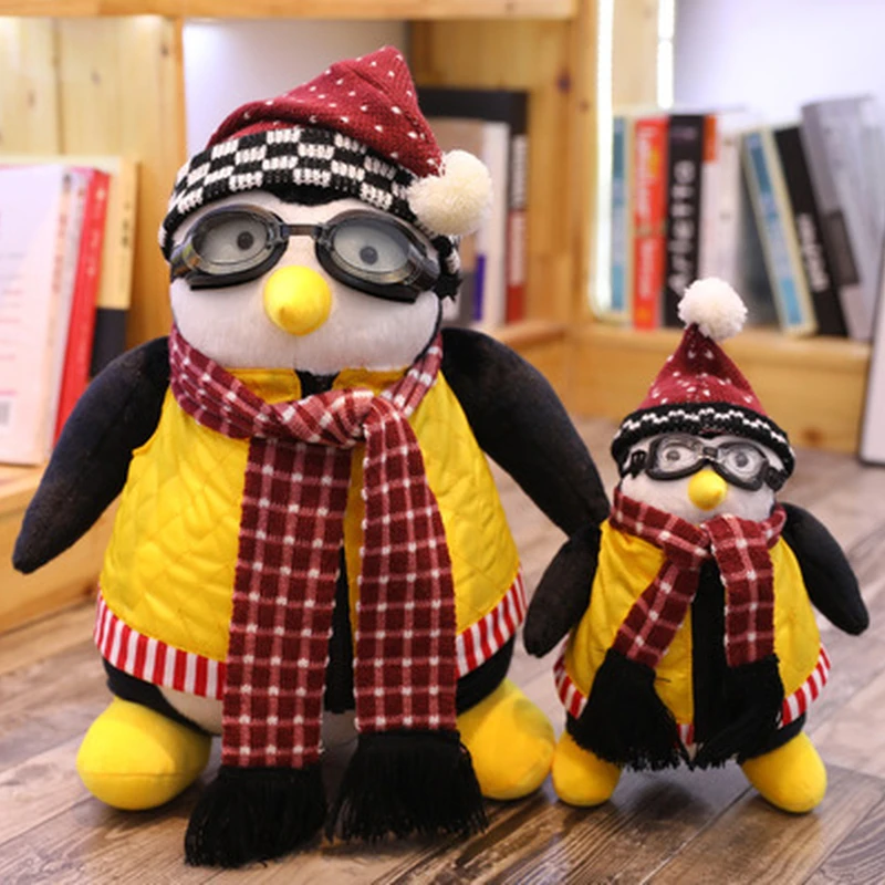 Penguin Plush Doll Toy Wear Glasses Hat Scarf Penguins Home Decoration Friends Around Toys Removable accessories Hot Sell | Игрушки и
