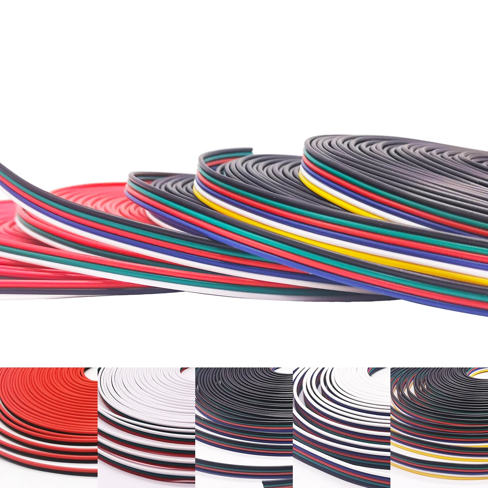 22AWG электрических проводов разъем расширения светодиодный кабель провод 2pin 3pin 4pin