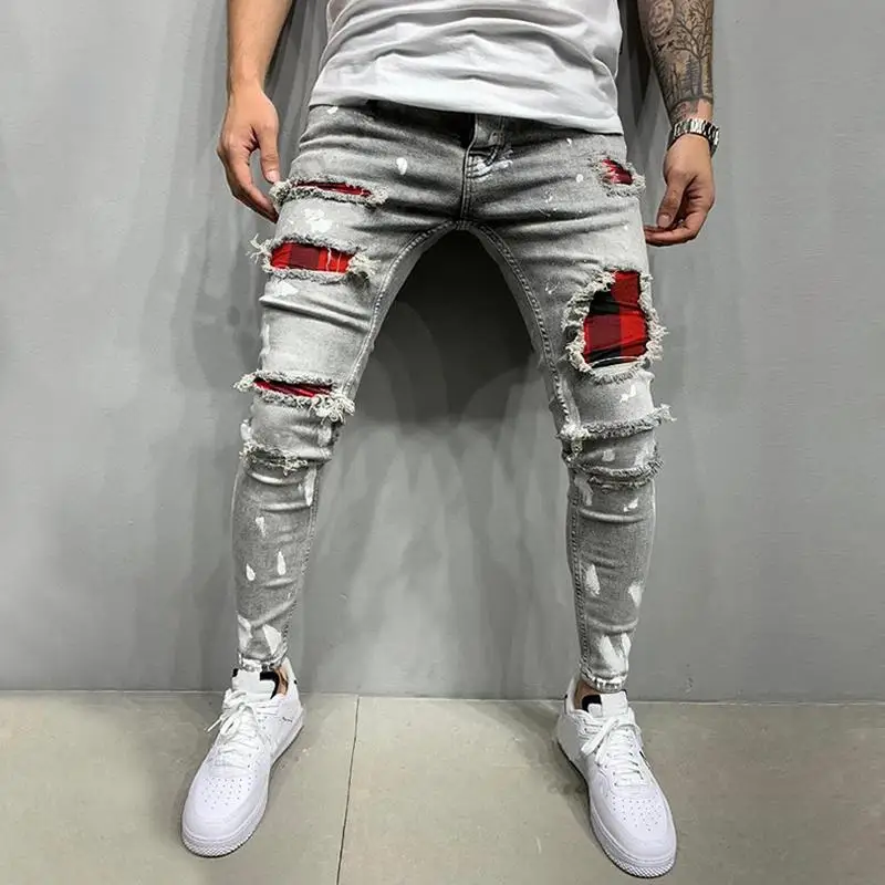 2021 Streetwear Fashion Men's Jeans Spliced Ripped Denim Pants Pencil Jeans Slim Patchwork Plaid Pants Plaid Pants Elastic S-3XL
2021 Streetwear Fashion Men's Jeans Spliced Ripped Denim Pants Pencil Jeans Slim Patchwork Plaid Pants Plaid Pants Elastic S-3XL
