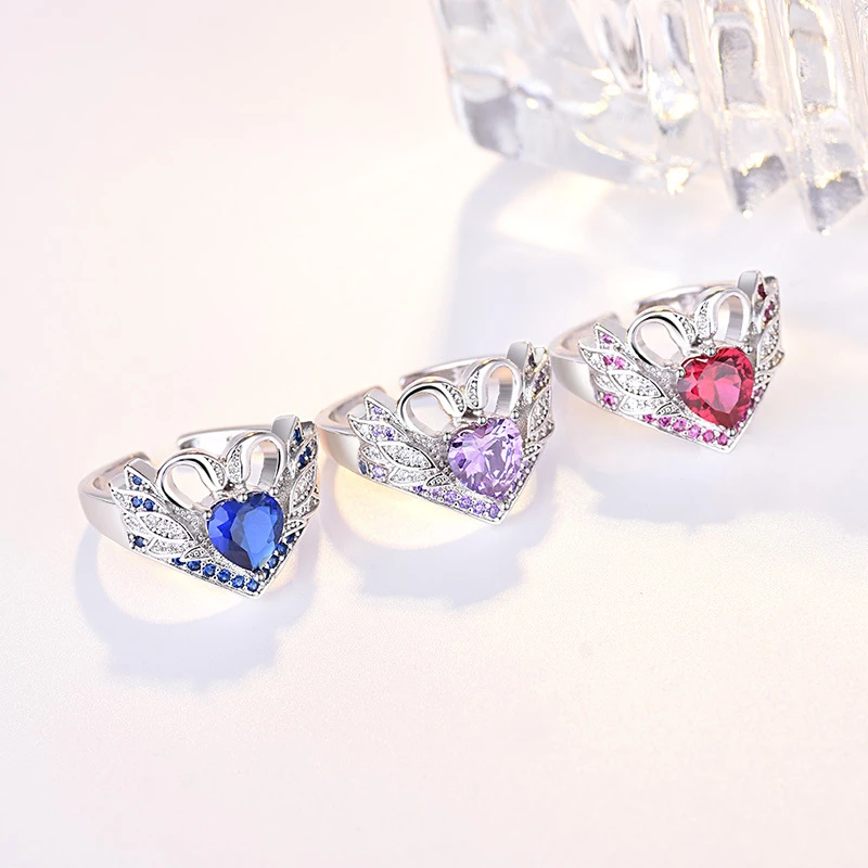 1 Pair of Elegant Fashion Female Charm Love Heart-Shaped Zircon Swan Ring High-End Crown Pink White Zircon Ring Jewelry
1 Pair of Elegant Fashion Female Charm Love Heart-Shaped Zircon Swan Ring High-End Crown Pink White Zircon Ring Jewelry