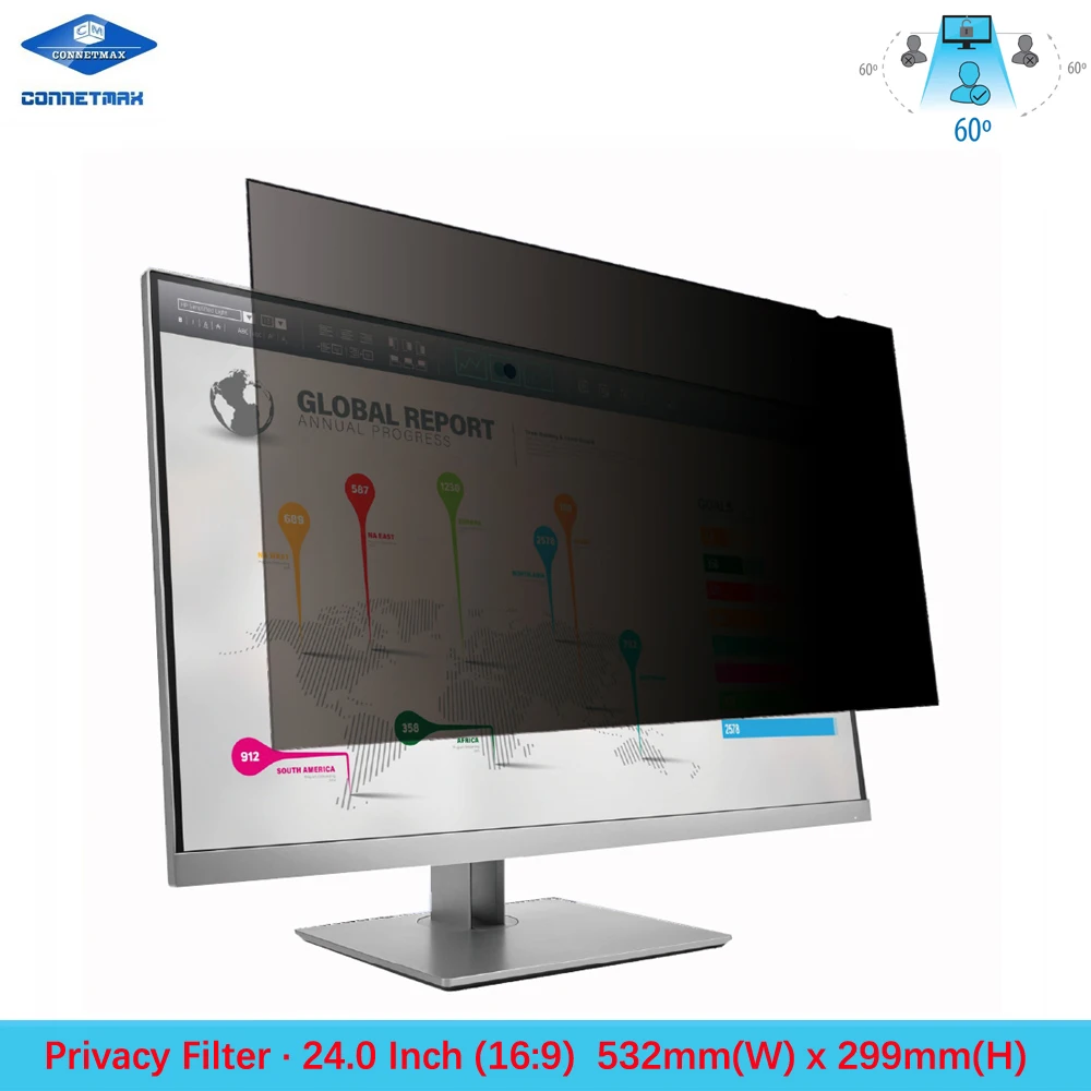 24" inch (Diagonally Measured) Anti-Glare Privacy Filter for Widescreen (16:9) Computer LCD Monitors
24" inch (Diagonally Measured) Anti-Glare Privacy Filter for Widescreen (16:9) Computer LCD Monitors