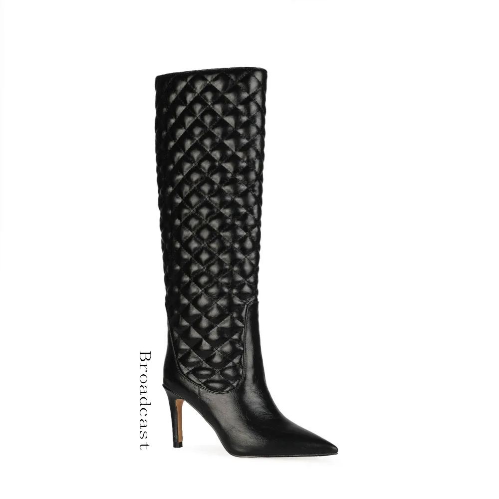Broadcast Autumn and Winter Women's Shoes 2021 New Style PU Pointed High Heel Stitching Lattice Knee-length Women's Boots
Broadcast Autumn and Winter Women's Shoes 2021 New Style PU Pointed High Heel Stitching Lattice Knee-length Women's Boots