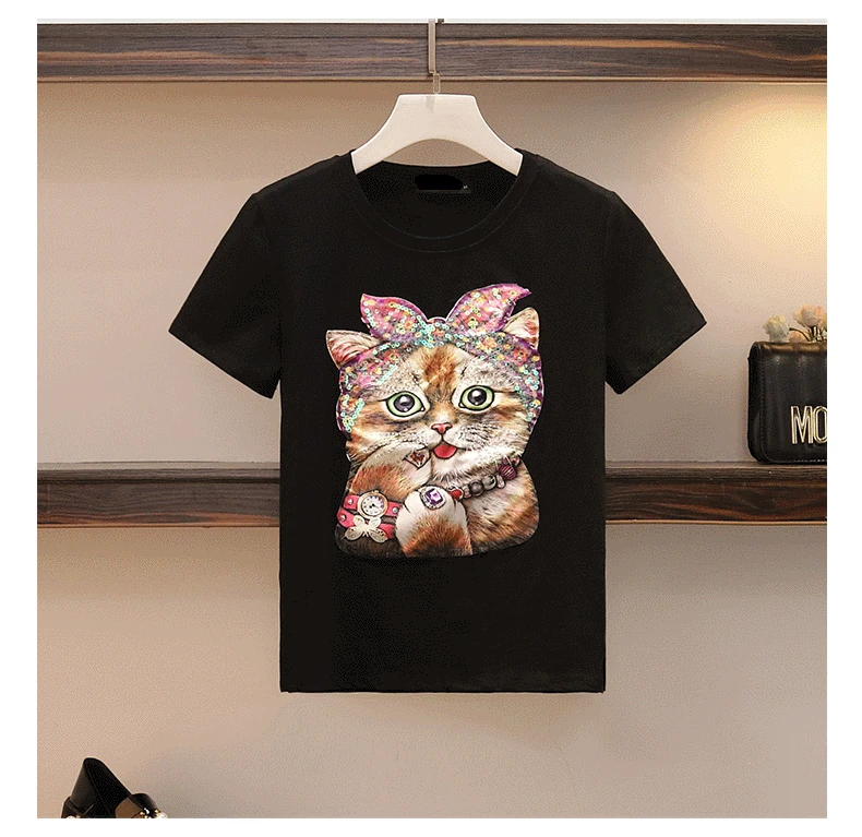 Plus Size Women's Print Skirt Suits Clothes 2020 Spring Printed Cat T-Shirt Tops + Denim Long Skirt 2 Pieces Sets For Women 
Plus Size Women's Print Skirt Suits Clothes 2020 Spring Printed Cat T-Shirt Tops + Denim Long Skirt 2 Pieces Sets For Women