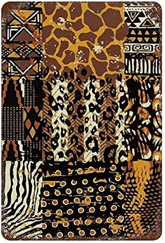 Patchwork Leopard Print Stripe Design, Vintage Metal Tin Sign Wall Decor Family Cafe Wall Decoration
Patchwork Leopard Print Stripe Design, Vintage Metal Tin Sign Wall Decor Family Cafe Wall Decoration