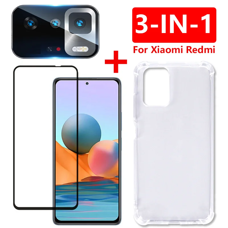 Противоударный чехол 3 в 1 для Xiaomi Redmi Note 10 Pro, 10S, закаленное стекло 9D, защита для экрана и объектива камеры
Противоударный чехол 3 в 1 для Xiaomi Redmi Note 10 Pro, 10S, закаленное стекло 9D, защита для экрана и объектива камеры