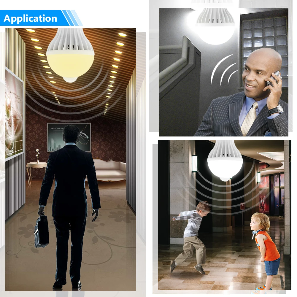 Smart Sound/ PIR Motion Sensor LED Bulb E27 AC 85-265V 3W 5W 7W 9W 12W Induction Kitchen lamp Stair Hallway Infrared Light Bulbs
Smart Sound/ PIR Motion Sensor LED Bulb E27 AC 85-265V 3W 5W 7W 9W 12W Induction Kitchen lamp Stair Hallway Infrared Light Bulbs