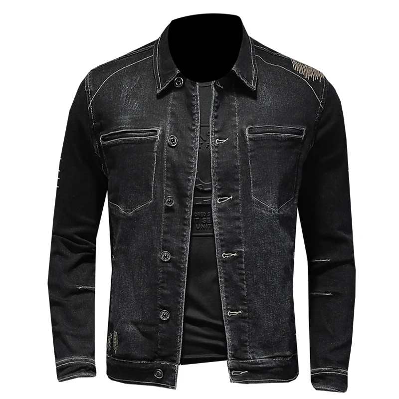 2021 Autumn New Men's Embroidered Denim Jacket Street Trend Motorcycle Denim Jacket Fashion Personality Stretch Men's Clothing
2021 Autumn New Men's Embroidered Denim Jacket Street Trend Motorcycle Denim Jacket Fashion Personality Stretch Men's Clothing