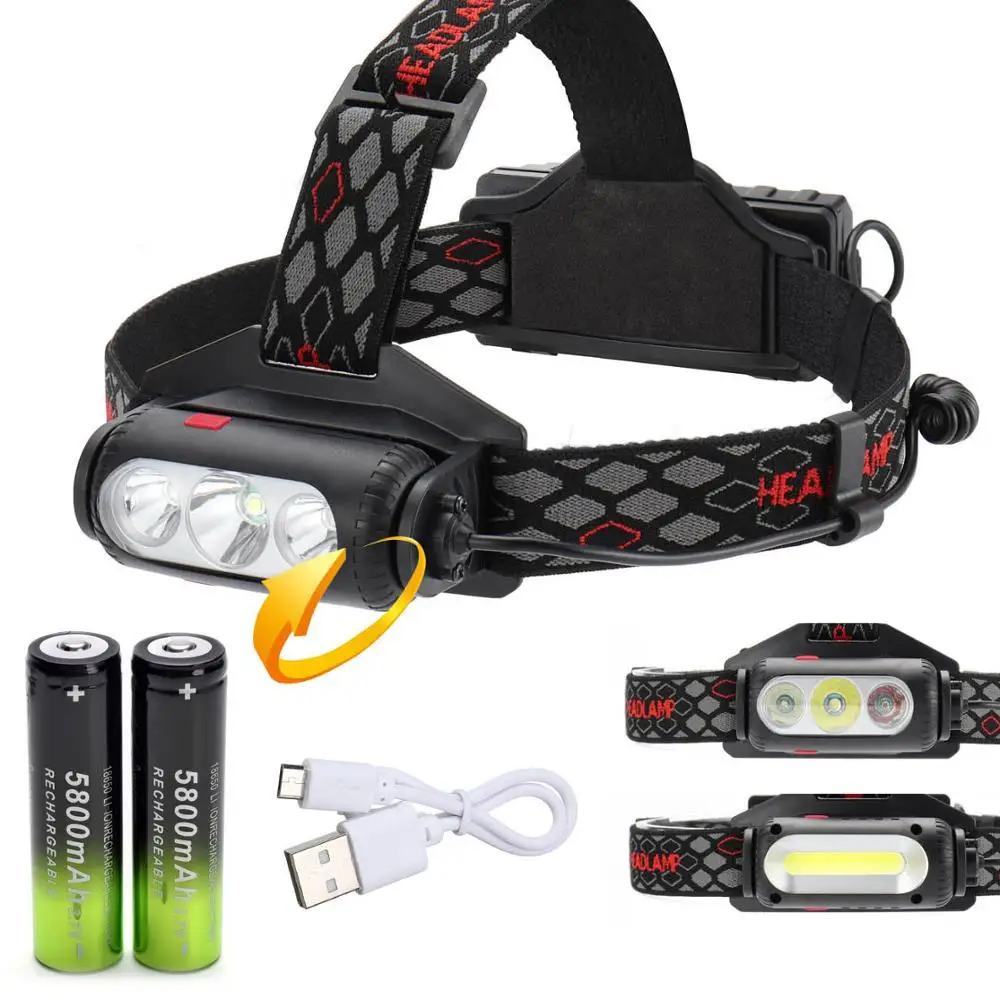 Super Powerful T6 Headlight USB Rechargeable Headlamp XPE COB Head Light Red Green White Lighting 8 Modes Waterproof Head Torch
Super Powerful T6 Headlight USB Rechargeable Headlamp XPE COB Head Light Red Green White Lighting 8 Modes Waterproof Head Torch